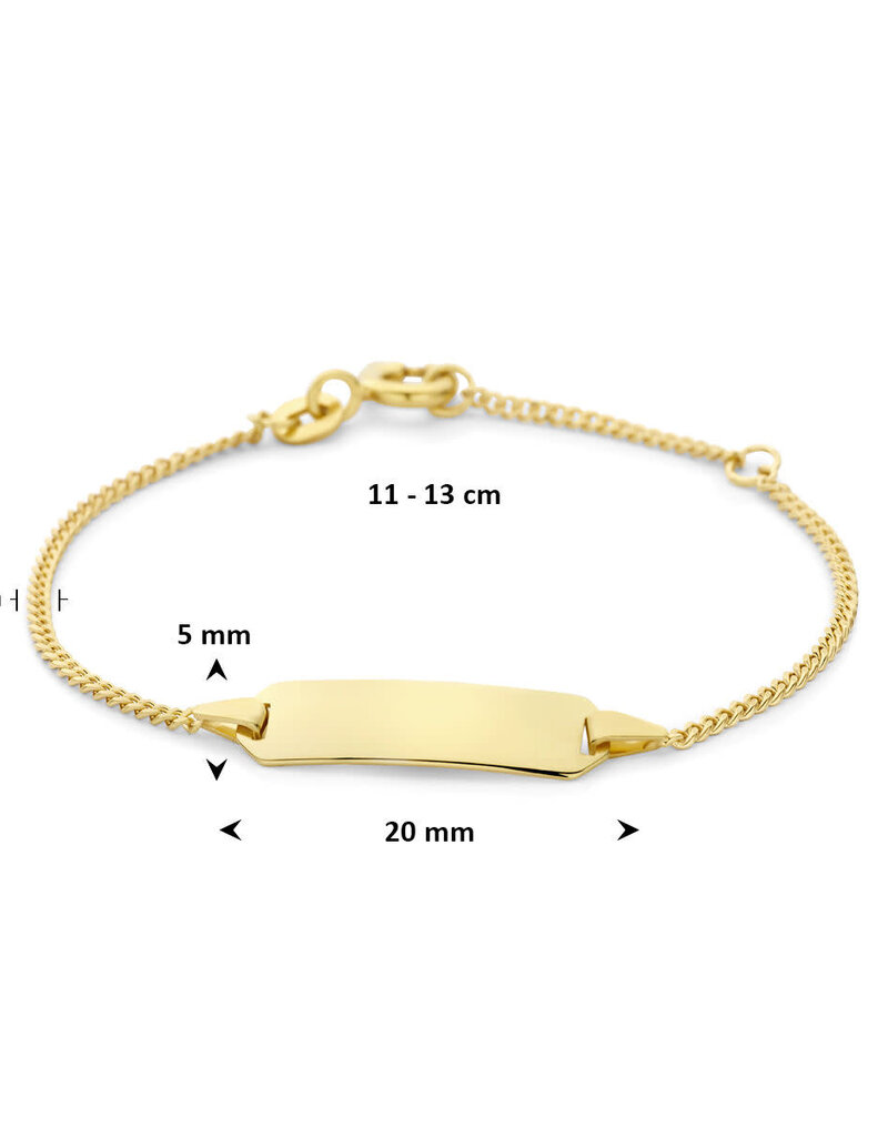 Gouden graveerarmband - 14 karaats - Gourmet - 11-13 cm