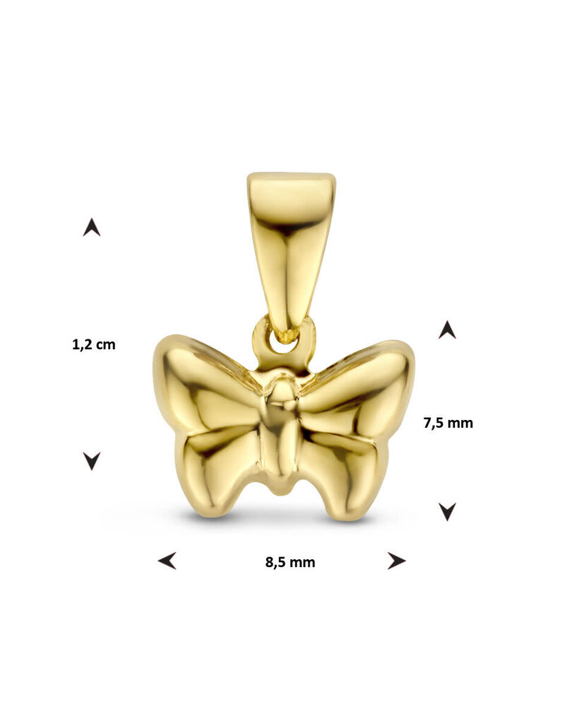 Gouden hanger - 14 karaats - Vlinder