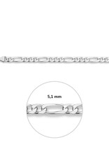 Zilveren armband - Gerhodineerd - Figaro - 5 mm - 20 cm