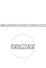 Zilveren armband - Gerhodineerd - Figaro - 5 mm - 20 cm
