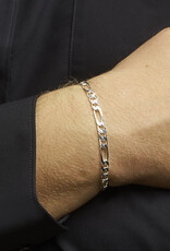 Zilveren armband - Gerhodineerd - Figaro - 5 mm - 20 cm