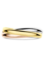 Gouden ring - 14 Karaats - 3 color - 3 in een - Maat 17.5