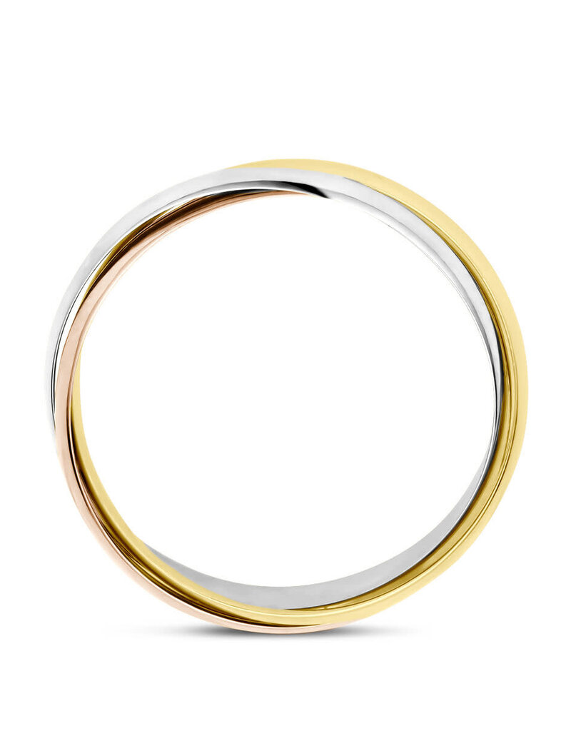 Gouden ring - 14 Karaats - 3 color - 3 in een - Maat 17.5