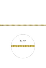 Gouden armband - 14 karaats - Vossestaart - 2,1 mm - 19 cm