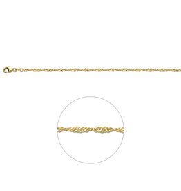 Gouden armband - 14 karaats -  Singapore - 2,3 mm - 19 cm