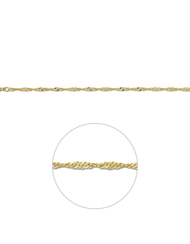 Gouden armband - 14 karaats -  Singapore - 2,3 mm - 19 cm