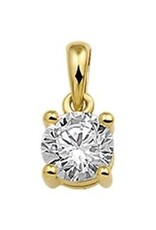 Gouden hanger - 14 karaats - Chaton - Zirkonia