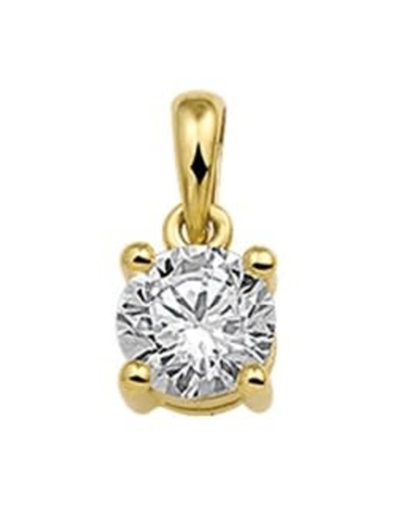 Gouden hanger - 14 karaats - Chaton - Zirkonia