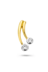 Bernstein Gouden hanger - 14 karaats - Bicolor - Briljant - SI2 - 0.080 crt