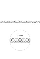Zilveren armband - Gerhodineerd - Konings plat - 5.5 mm - 20 cm