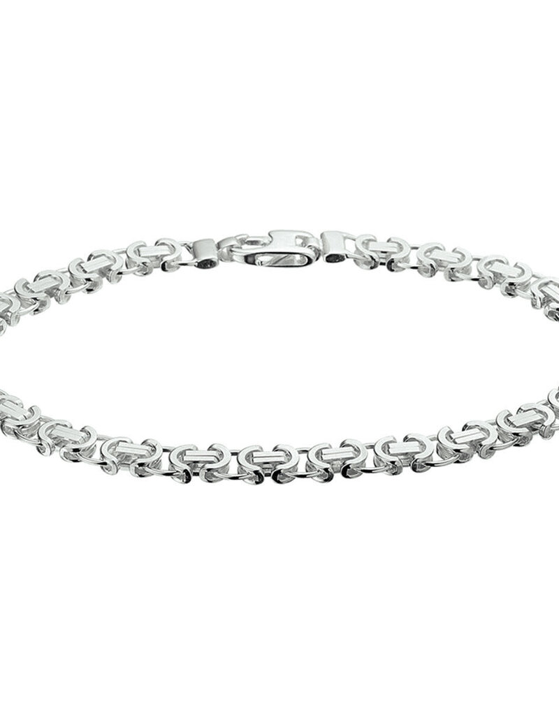 Zilveren armband - Gerhodineerd - Konings plat - 5.5 mm - 20 cm