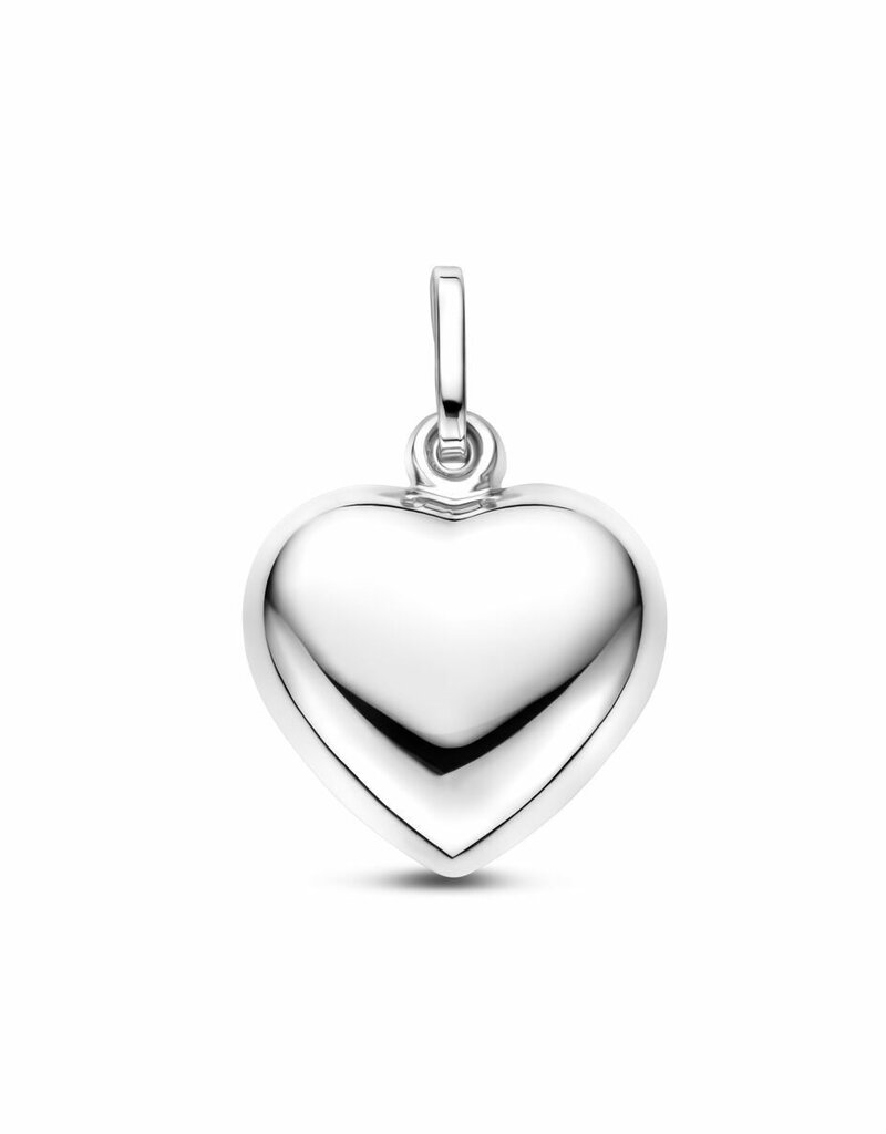 Zilveren hanger - Gerhodineerd - Hart - 13 mm