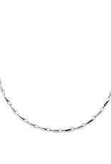 Zilveren collier - Gerhodineerd - Mat/glanzend - 45 cm