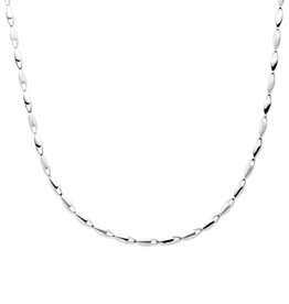 Zilveren collier - Gerhodineerd - Mat/glanzend - 45 cm