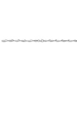 Zilveren collier - Gerhodineerd - Mat/glanzend - 45 cm