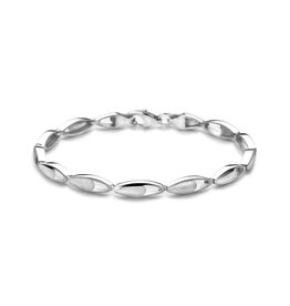 Zilveren armband - Gerhodineerd - Mat/glanzend - 19 cm