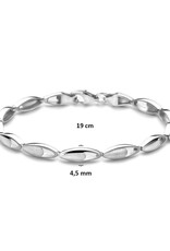 Zilveren armband - Gerhodineerd - Mat/glanzend - 19 cm