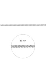 Zilveren armband - Gerhodineerd - Vossestaart - 2.5 mm - 19 cm