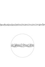 Zilveren armband - Gerhodineerd - Singapore - 3.5 mm -19 cm