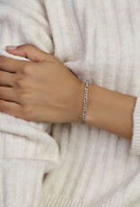 Zilveren armband - Gerhodineerd - Figaro - 3.3 mm - 19 cm