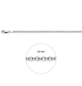 Zilveren armband - Gerhodineerd - Jasseron - 3.5 mm - 18 cm