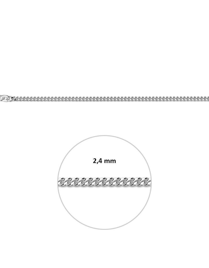 Zilveren lengtecollier - Gourmet - 2.4 mm