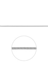 Zilveren lengtecollier - Gerhodineerd - Gourmet - 1.4 mm - 38 cm