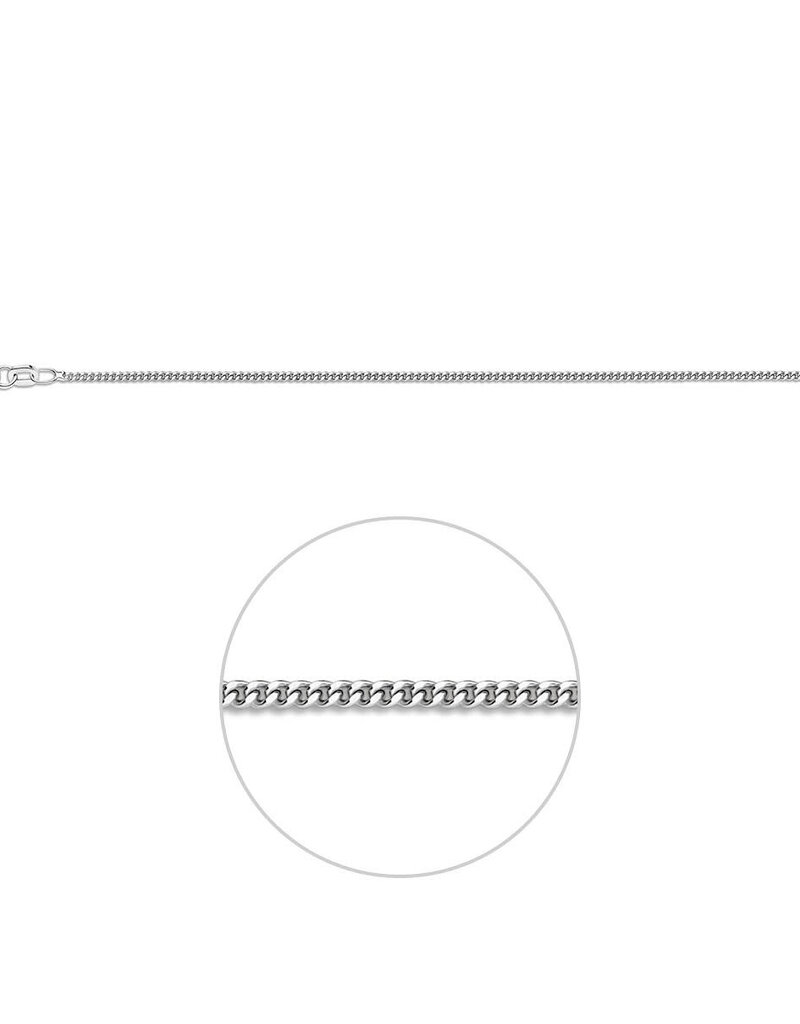 Zilveren lengtecollier - Gerhodineerd - Gourmet - 1.4 mm - 38 cm