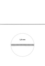 Zilveren lengtecollier - Gerhodineerd - Gourmet - 1.4 mm - 38 cm