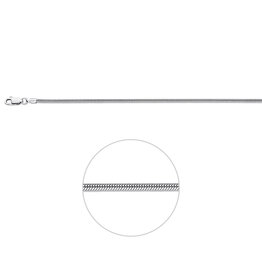 Zilveren lengtecollier - Gerhodineerd - Slang - 2.0 mm