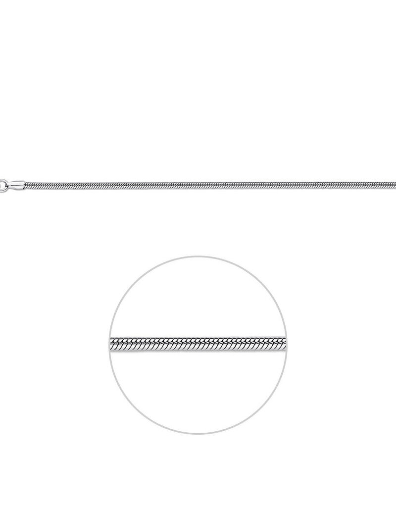 Zilveren lengtecollier - Gerhodineerd - Slang - 2.0 mm