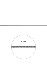 Zilveren lengtecollier - Gerhodineerd - Slang - 2.0 mm
