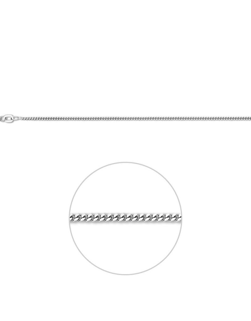 Zilveren lengtecollier - Gerhodineerd - Gourmet - 1.6 mm