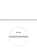 Zilveren lengtecollier - Gourmet - 2.1 mm