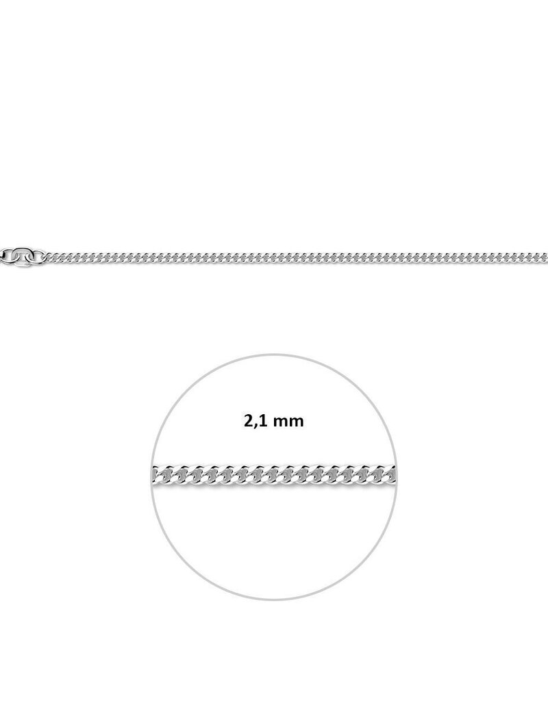 Zilveren lengtecollier - Gourmet - 2.1 mm - 60 cm
