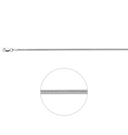 Zilveren lengtecollier - Gerhodineerd - Slang - 1.4 mm