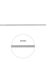 Zilveren lengtecollier - Gerhodineerd - Slang - 1.4 mm