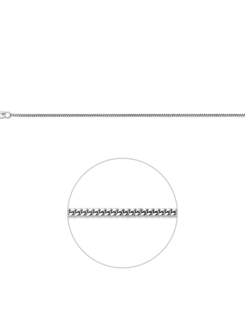 Zilveren lengtecollier - Gerhodineerd - Gourmet -1,2 mm