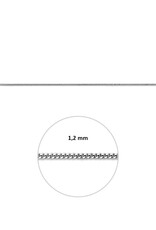 Zilveren lengtecollier - Gerhodineerd - Gourmet -1,2 mm