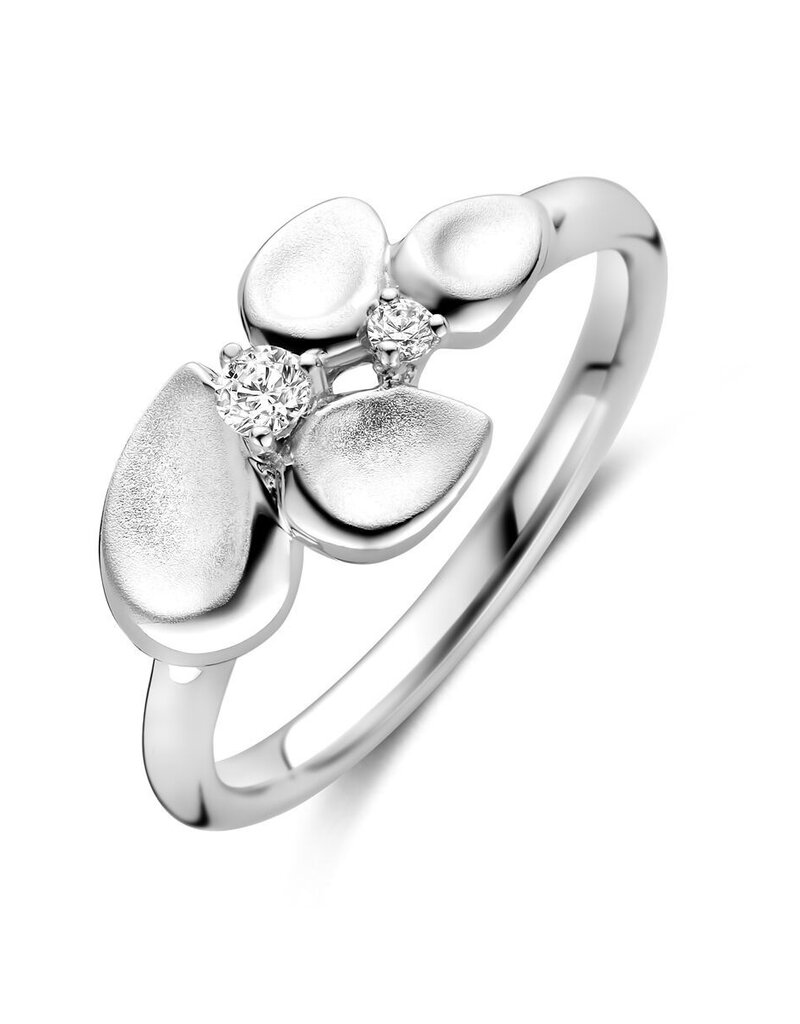 Zilveren ring - Gerhodineerd - Zirkonia