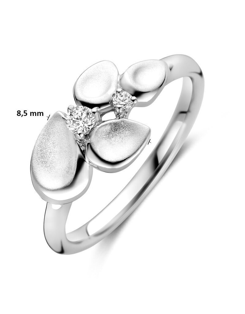 Zilveren ring - Gerhodineerd - Zirkonia