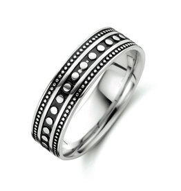 Zilveren ring - Geoxideerd - Maat 21.5