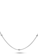 Rosa di Luca Italy Zilveren collier - Gerhodineerd - Bolletjes - 45 cm