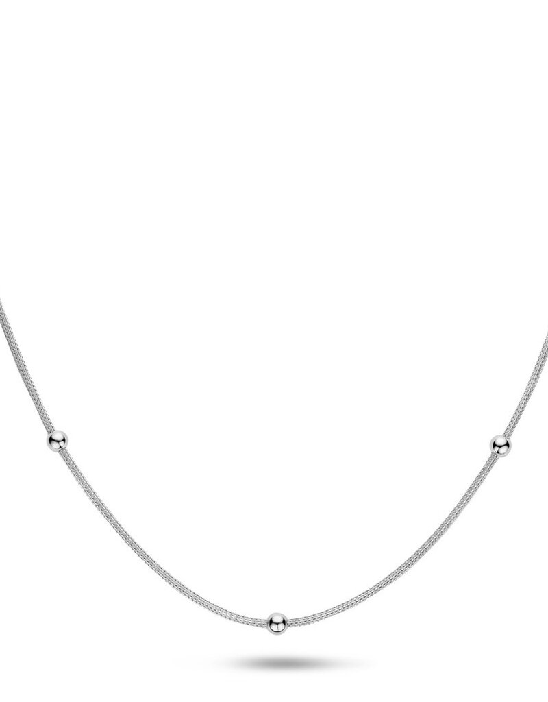 Rosa di Luca Italy Zilveren collier - Gerhodineerd - Bolletjes - 45 cm