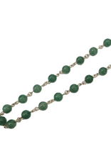 Occasions by Marleen Occasions by Marleen - Kralen op zilver - Groen agaat - 73 cm