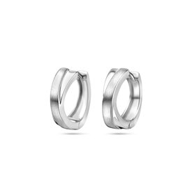 Zilveren oorringen - Gerhodineerd - Mat/glanzend