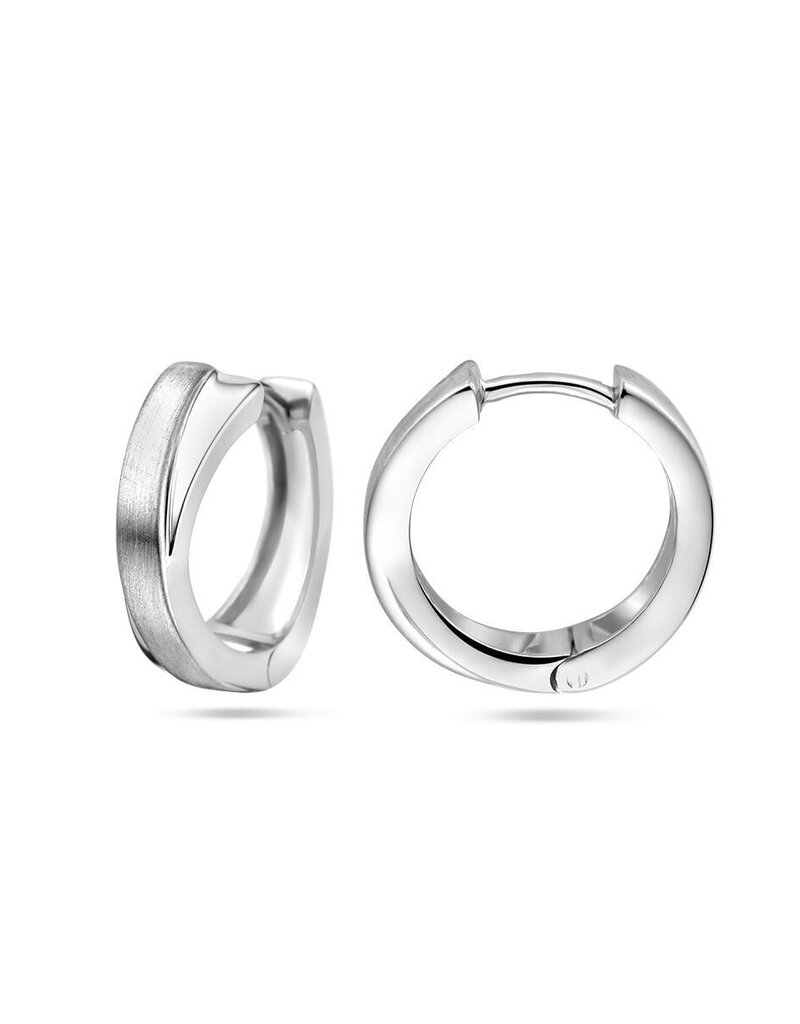 Zilveren oorringen - Gerhodineerd - Mat/glanzend