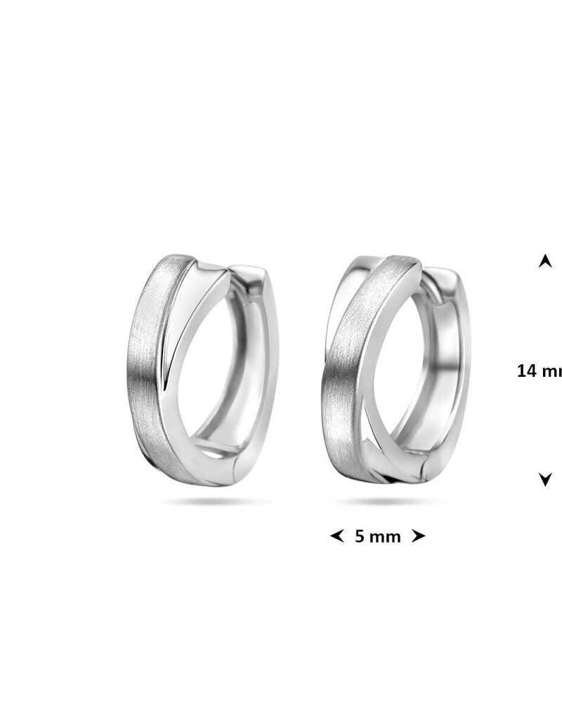 Zilveren oorringen - Gerhodineerd - Mat/glanzend