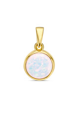Gouden hanger - 14 karaats - Wit Opaliet