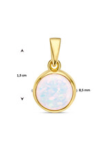 Gouden hanger - 14 karaats - Wit Opaliet